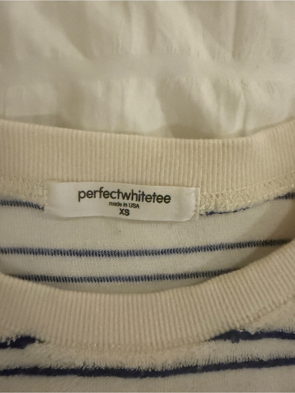perfectwhitetee Cream and Black Striped Short-Sleeve Sweatshirt - Picture 2 of 3